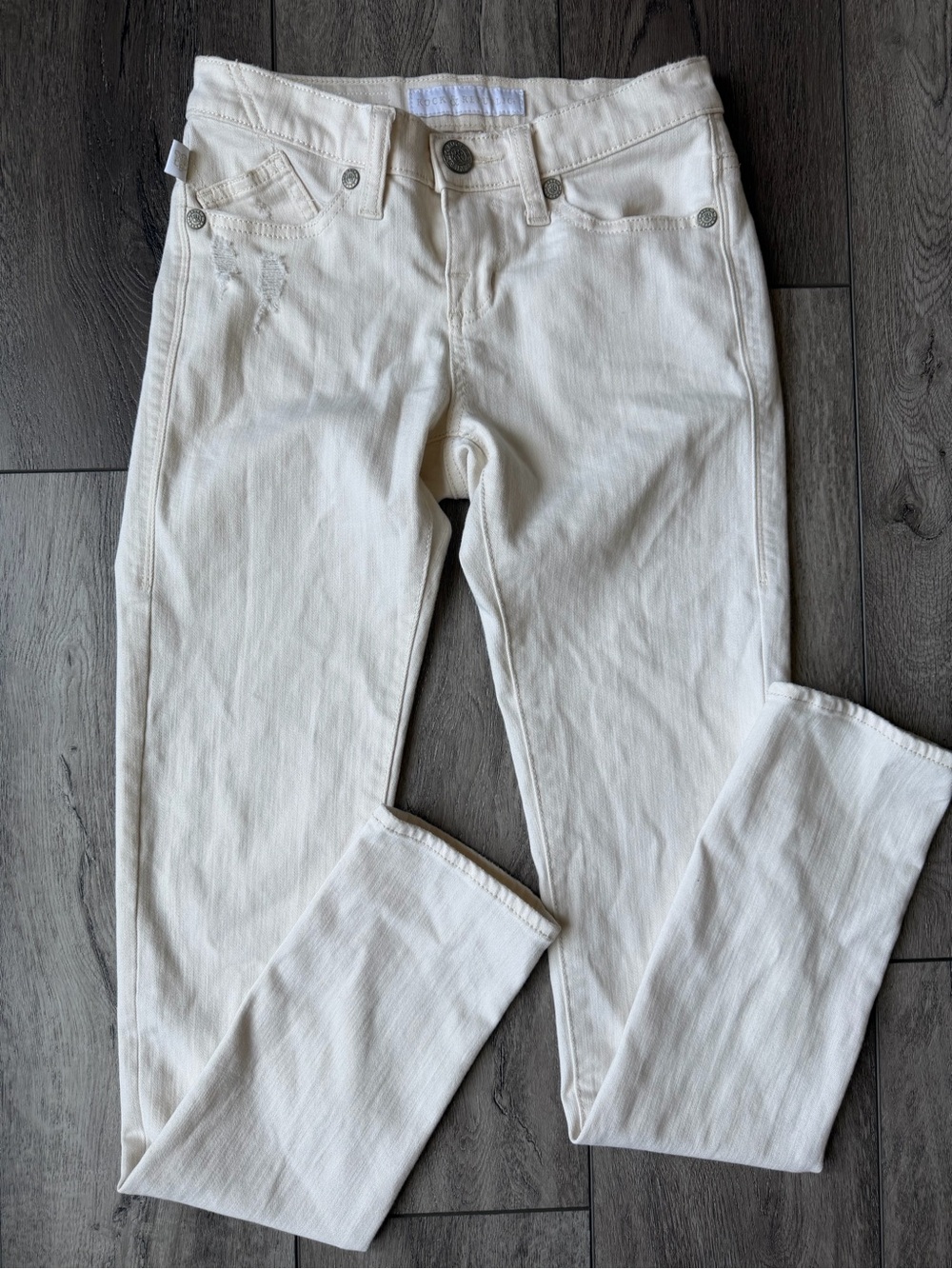 Rock & Republic- Classic High-Rise Stretch Cream Women’s SkinnyJeans- (0)